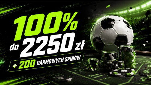 Zoccer bonus powitalny 100% do 2250 zł plus 200 darmowych spinów